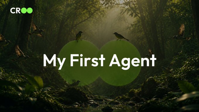 The image features a forest scene with birds flying around trees and bushes. The text "My First Agent" is written above the birds, which are perched on branches of the trees. The background includes a green color that complements the natural setting.