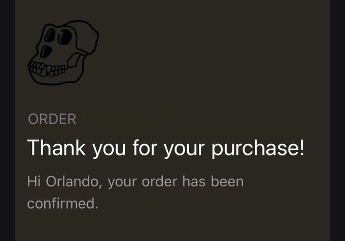 A dark order confirmation screen shows a skull logo and reads 'Thank you for your purchase! Hi Orlando, your order has been confirmed.'