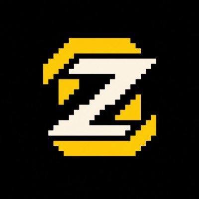 A pixelated logo featuring a stylized letter 'Z' in cream and yellow on a black background.