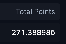 A digital display showing 'Total Points' with the value '271.388986'.