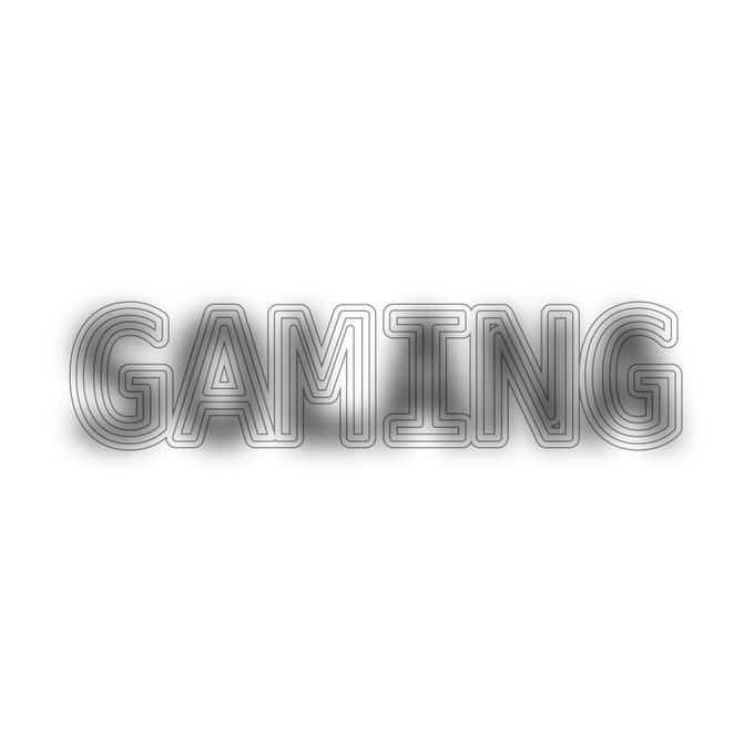 The image displays the word "GAMING" in a metallic, outlined font with a chrome-like finish. This relates to the post "Solana is inevitable," suggesting that gaming on the Solana blockchain is an unavoidable future development.