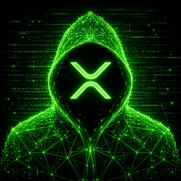 A digital wireframe hooded figure in green displays the XRP logo on its face, symbolizing cryptocurrency. This aligns with Robinhood CEO Vlad Tenev's statement about the ongoing "tokenization supercycle" set to transform the financial system.