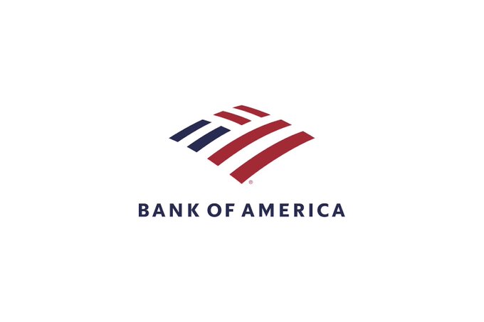 The image features a white background with an American flag design at its center, which is the logo for Bank of America. The text "Bank of America" is written below the flag design. Below this, there's a caption that reads "Focus on what is in the image and how it relates to the post". This suggests that the image might be related to a discussion or analysis about the bank's recommendations regarding crypto allocation for wealth management clients.