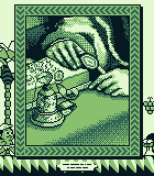 A pixel-art style illustration shows hands pouring tea from a kettle into a teacup on a saucer, set against a green patterned background with the text "TEA TIME" visible in a banner at the bottom. The image serves as a metaphorical "tea time" or brewing reference to the poster's excitement about minting their NFT "Galleria" during the GTD phase, likening the act of minting to steeping a fresh cup of tea.