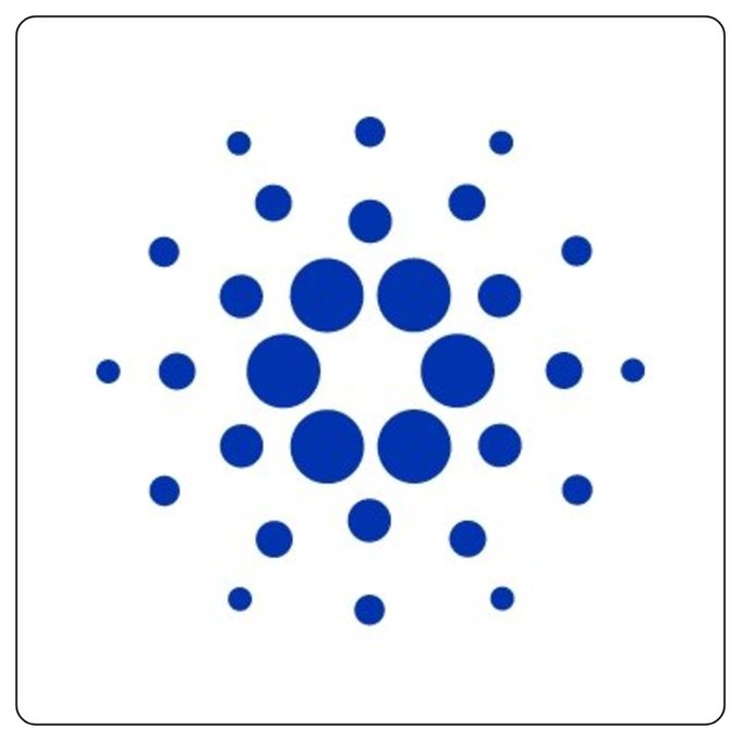 A blue logo featuring a circular arrangement of dots of varying sizes radiating outward from a central empty ring.