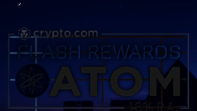 The image features a banner with the text "Flash Rewards" written in black letters, accompanied by an image of an atom symbol. The background of the image is dark blue, creating a contrast that makes the text stand out. The caption below the image reads "ATOM Flash Rewards is now live!".