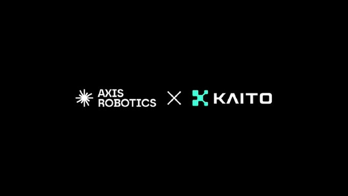 A black graphic showing the logos for 'AXIS ROBOTICS' and 'KAITO' separated by an 'x' indicating a collaboration.