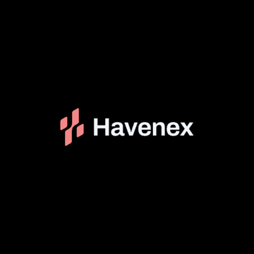 The image displays the Havenex logo on a black background, featuring a stylized salmon-colored "H" icon beside the white "Havenex" wordmark. This branding ties directly to the announcement of $SUI co-founder Kostas unveiling Havenex as a regulated crypto exchange with institutional-grade transparency.