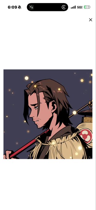 An anime-style illustration of a brown-haired character in profile against a dark blue background with glowing lights, featuring a red and white life preserver symbol.