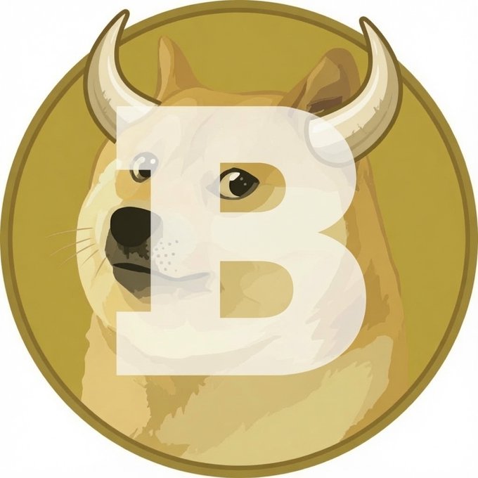 The image features a Shiba Inu dog's face inside a gold coin, overlaid with a large translucent letter "B" (likely representing Billy Markus, who goes by "Shibetoshi Nakamoto" but is often called "B" in the DOGE community). This logo-style graphic ties into the post's tribute to Billy Markus as the co-creator of $DOGE, the original memecoin.