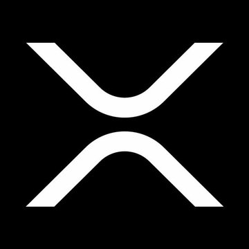 The image displays the white XRP cryptocurrency logo on a black background. It accompanies the post highlighting that XRP is down 5.9% over the past 7 days.