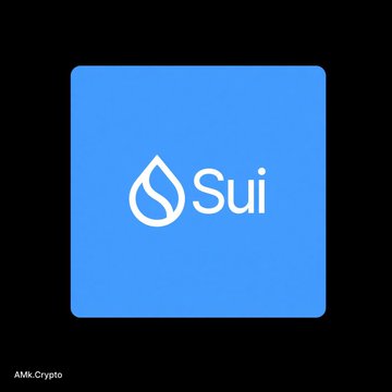 The blue square logo for the Sui cryptocurrency blockchain.