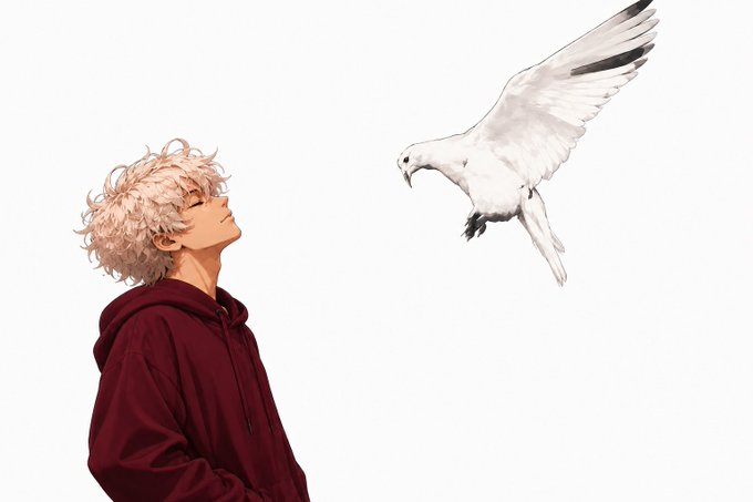An illustration shows a blond-haired anime-style figure in a maroon hoodie gazing up at a white bird of prey in mid-flight against a blank background, symbolizing the shift in attention from one "hunt" to the next. The image metaphorically reinforces the caption's message about crypto farmers constantly chasing the latest alpha, pivoting from Common LB to Ink Chain NFTs as trends rotate.