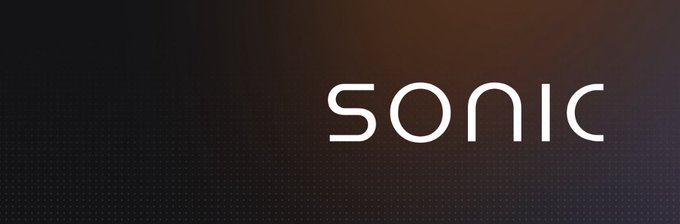 The image displays the "SONIC" logo in white stylized text against a dark gradient background transitioning from black to deep red. It serves as the brand visual for Sonic Labs, matching the post's reference to the project's strategic direction and emerging products.