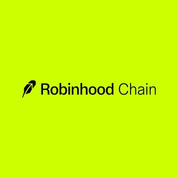 A bright green graphic displays the "Robinhood Chain" logo, featuring a small black feather icon next to the text. The bold green background visually reinforces the Robinhood brand, complementing the post's announcement of Robinhood Chain reaching $480 million in TVL and 1.6 million monthly active users with rapid week-over-week growth.