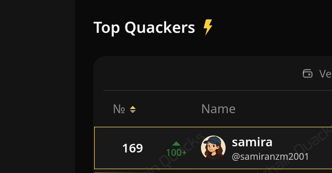 In this image, there's a screenshot of an open message or profile page with a person named Samira. The page displays her weekly rank of 169 and her monthly rank of 313. The post behind the photo mentions that Quip network has opened participation to everyone. This information provides context about what is happening in relation to the posted message on the image.