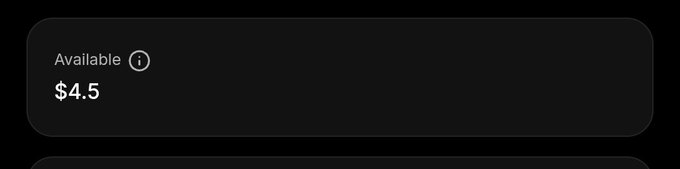 A dark-themed digital wallet interface snippet displaying an available balance of '$4.5'.
