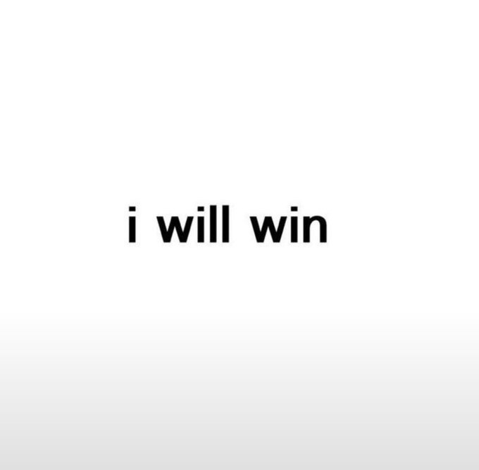 The image features a simple, motivational graphic with the text "i will win" displayed in bold black lowercase letters against a clean, light background. It complements the post "Hello Septembag" by setting a determined, victory-minded tone for the month, encouraging resilience and success.