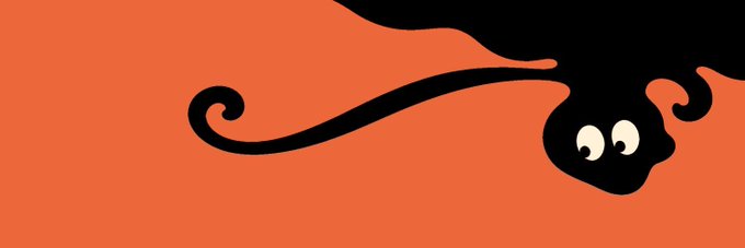 A whimsical cartoon black amoeba with big eyes stretches across an orange background, visually representing Claus as a "constantly changing shape" organism—matching the post's description of the token as an evolving eth experiment built on uniswap v4 hooks.