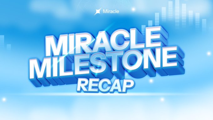 A blue-themed graphic titled 'MIRACLE MILESTONE RECAP' with the Miracle logo at the top.