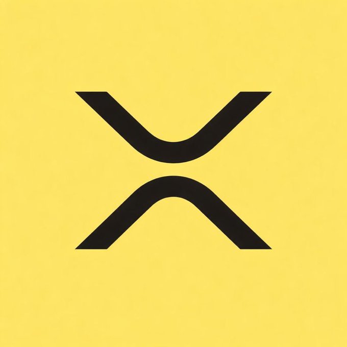 A black stylized hourglass or bow-tie-shaped symbol centered on a plain yellow background.