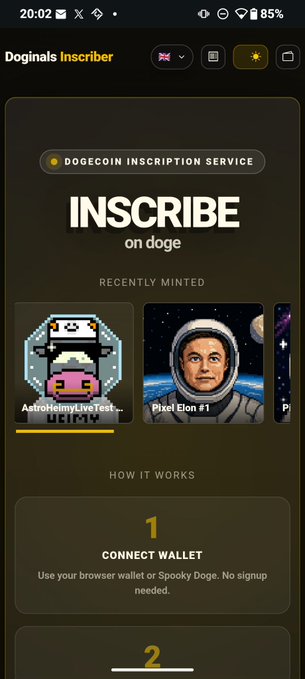 The image shows a cell phone displaying an app called "Inscribe" with information about its features, including a recent user review stating that it has been recently minted. The post appears to be focused on a new app titled Inscribe and is asking for users to connect their wallet to the app for testing purposes or for free. This type of app is designed for those who want to try out the Inscribe mobile browser in a secure environment without having to purchase an actual web browser application, which is particularly beneficial for beta testing or testing with a limited budget.