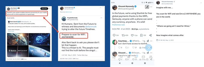 Three Twitter/X posts shown side by side, including tweets from Martin (@Martinbodez) and Vincent Kennedy (@VincentCrypto46), with red arrows highlighting the phrase 'ANYWHERE.'