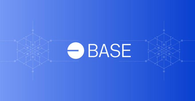 A blue digital graphic displaying the word "BASE" next to a circular logo, flanked by geometric network patterns.