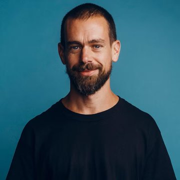 A bearded man with short hair smiles softly while wearing a black shirt against a teal background. The image accompanies news about Jack Dorsey's Block advocating for the Clarity Act, likely depicting Dorsey or a representative figure related to the company's push for the legislation.