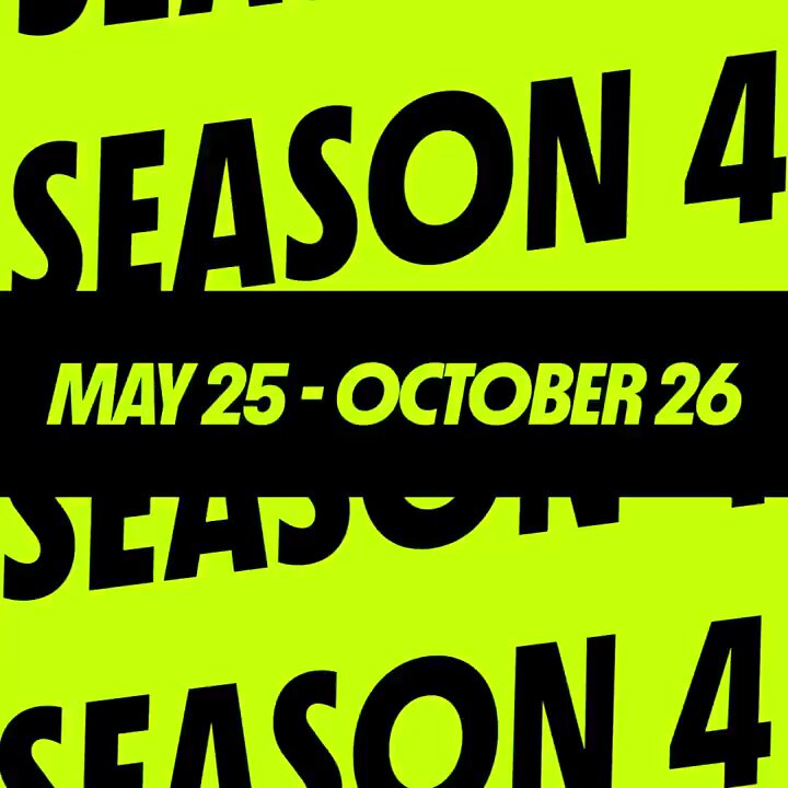 The image features a poster for a television show called "Season 4" with a green background, white text, and numbers indicating the date and time of the show's premiere. The poster also includes information about the show's theme and the names of its creators. The main focus is on the upcoming season, suggesting that it might be an exciting new series for fans to watch.