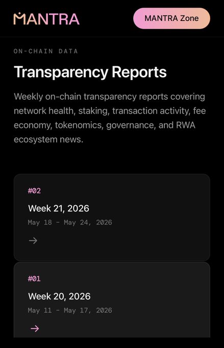 The screen shows a screenshot of an advertisement for Mantra Zone, which is advertising that you might want to take a look at their system tracking tools. The screenshot appears to be located within the Mantra Zone app's main section. The image also includes text providing information about the transparency reports available on the platform.
