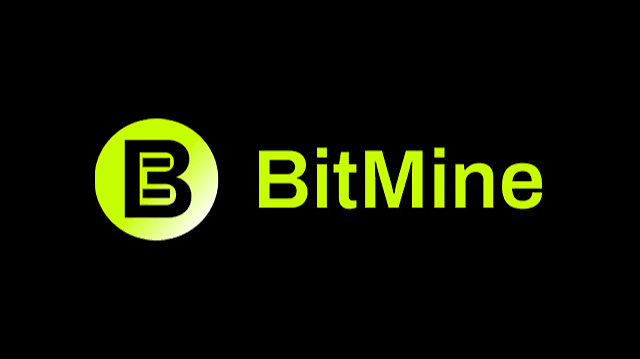 The BitMine logo featuring a green-to-yellow gradient circle with a stylized 'B' next to the word 'BitMine' in bright lime green on a black background.