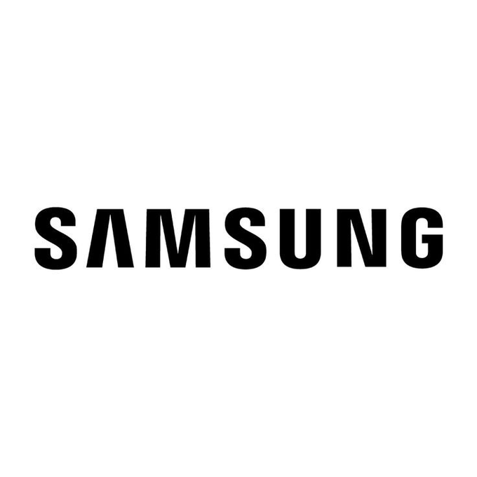 The image displays the Samsung logo in bold black text on a white background. This relates to the post, which mentions Samsung Wallet integrating USDC cross-border payment capabilities within the Solana ecosystem, highlighting Samsung's expanding role in blockchain and financial technology.