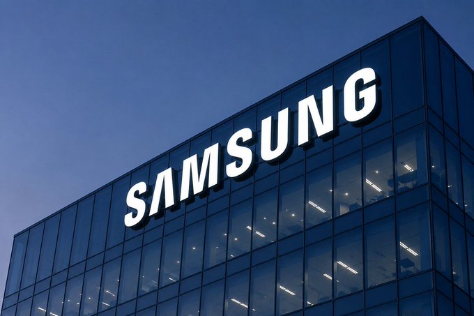 The image shows a large building with a Samsung logo prominently displayed, along with some text that includes the names "Samsung" and "XRP". The building also features a few windows reflecting its surroundings. The main focus of this scene is the Samsung company's announcement about their investment in an XRP exchange, which has caught the attention of many people as it pertains to finance and technology trends at the moment. This could imply that the world is constantly changing and staying up-to-date with new developments and investments by major companies like Samsung, further emphasizing the significance of financial markets and technological advancements.