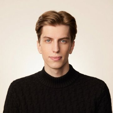 A young man with light brown hair and blue eyes wearing a black knit sweater poses for a portrait against a plain background. The accompanying post about surging crypto-mining stocks ($IREN, $CORZ, $CLSK, $RIOT, $BTDR, $HIVE) following news of Situational Awareness LP's liquidation appears unrelated to this image.
