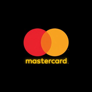 The image features a logo for Mastercard that is displayed against a black background. The logo consists of two overlapping circles, one red and one yellow, with the words "Mastercard" written below them. Below this logo, there are several lines of text discussing the new payment system called @AI agents. This system allows AI agents to transact independently without human intervention. Some of the partners listed in the image include Coinbase, Ripple, Solana, and 0xpolygon.