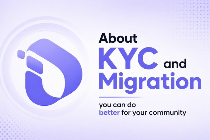 A graphic titled 'About KYC and Migration' with a purple logo and the subtext 'you can do better for your community'.