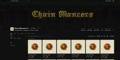 The image displays the homepage of "Chain Maniacs," a website featuring a row of five golden coin-like NFT icons. Turkish text at the top translates to "base developer grand'den 1m comes," suggesting the post discusses anticipation around a Base developer's $1M announcement and how the community is strategizing to amplify Base NFTs and their trading volumes by 10x like Robinhood.