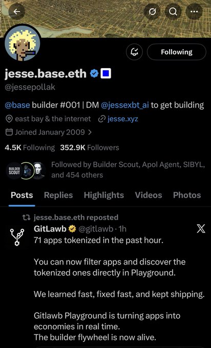 iphone screen displaying a social media profile of Jesse Base, with a map and text about the app's features.