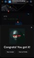 The image shows a game notification screen with the text "Congrats! You got it!" in green letters, featuring a dark character with a red bandana and a red gem, likely confirming a successful NFT mint of Hoodminers and hoodworks, matching the post's announcement of multiple mints.