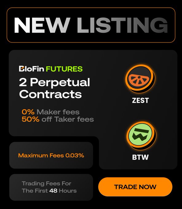 The image is a screenshot from a website displaying information about Biofin Futures, two different contracts available for trading. The background of the image is black with orange highlights surrounding the content, making it easy to read out loud or visually distinguishable on screens. The main focus of the image appears to be highlighting the details and advantages of the Biofin Futures contract options.