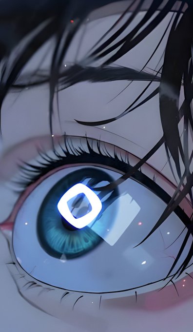 A close-up anime-style illustration of a piercing blue eye with a glowing geometric reflection, evoking intense focus and watchfulness. The image pairs with the post by symbolizing the sharp, vigilant gaze of investors eyeing the upcoming November token unlock, while MON price action quietly consolidates beneath the surface.