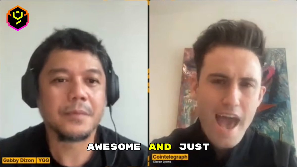 The image presents two men wearing headphones engaged in a video call or online chat with viewers at a gallery. One man is dressed in black, while the other wears a red jacket. They are both talking animatedly about an upcoming event, which appears to be related to the indie scene. The text above and below them reads: "AMAZING AND JUST", indicating their conversation's direction or theme. Additionally, the post mentions that AAA studios often play it safe, while the real excitement is happening in the indie scene.