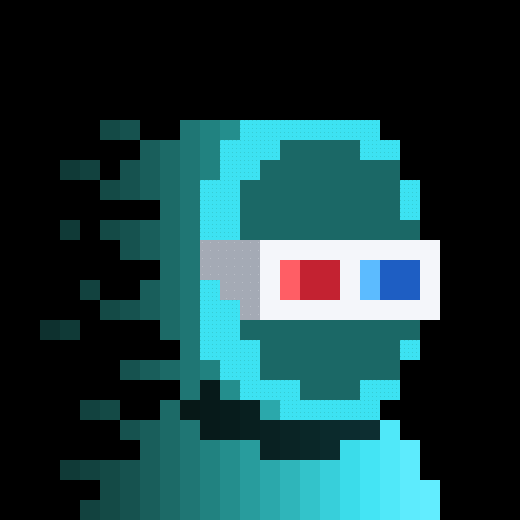 A pixel-art cyan "snek" (snake) wearing red-and-blue 3D glasses zooms across the frame with a motion blur, visually referencing the post's claim that "snarks" — short for zk-SNARKs, Zcash's ($ZEC) zero-knowledge proof technology — will be at the forefront of the crypto space.
