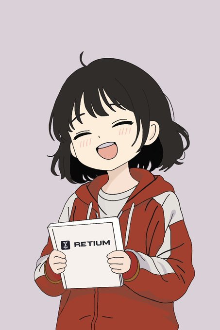 The image features a young girl with black hair wearing a red jacket holding a book titled "Retium Chain". The girl appears to be smiling, possibly excited about something related to the book or its content. The post seems to discuss the concept of "Retium Chain" and how it relates to the anime series "@RetiumChain", which is an online community dedicated to discussing and sharing information about the show.