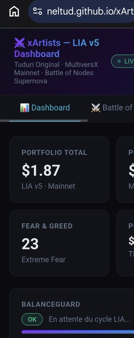 !"xArtists is still building on @MultiversX with Check our repost", which means that @MultiversX has recently been added to this users' dashboard, and they have added a post about it.