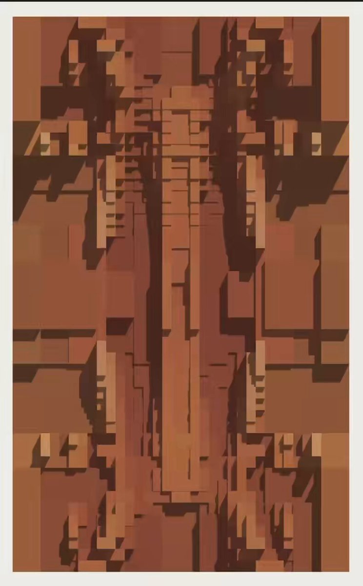 The image features a 3D rendering of a complex structure composed of numerous small cubes, giving it an abstract appearance. The structure appears to be made from wood or stone, with its intricate design and patterns. The image also contains text that reads "Structures from @billyrestey is minting tomorrow on @ord_net I’ll be honest i haven't had a lot of funds and right now I do have enough to mint This is just cool art on bitcoin".