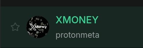 The image features an intriguing logo for a cryptocurrency called "Xmoney" displayed prominently at the top of the screen, with a green star positioned below it. The text "Xmoney" is written in white letters, while the word "proton" appears in black letters. Below this, there's a small description that reads "An interesting little teaser Xmoney logo appearing on a Proton asset. Very well hidden in Alcor It does make you wonder what is really going on behind the scenes $xpr". The image seems to be related to the cryptocurrency world and might be promoting or discussing the Xmoney project.
