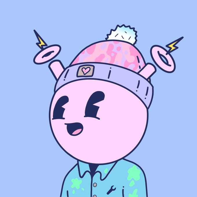 A cartoon illustration of a pink character with a brain exposed on top, wearing a headband featuring two electrical outlet plugs with lightning bolts.
