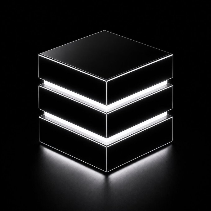 The image features a 3D rendering of a cube with three layers stacked vertically against a black background. The cube has white lines running down its sides, which are illuminated by light from below, creating a striking contrast between the dark background and the cube's surface. The image also contains text that reads " Launching first on @base June 3. The first multichain inscriptions protocol powered by Uniswap v4 Hooks. ▸ Programmable inscriptions ▸ Referral system ▸ Exponential bonding curve ▸ Multichain expansion First HOOK-20 token". This image seems to be related to a post about the launch of a new protocol or feature, possibly involving the use of multichain cubes and the Uniswap v4 Hooks protocol.